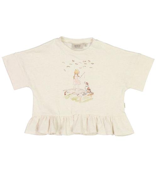 Se Wheat Wheat T-shirt - Fishing - Moonlight Melange ved KidsWorld