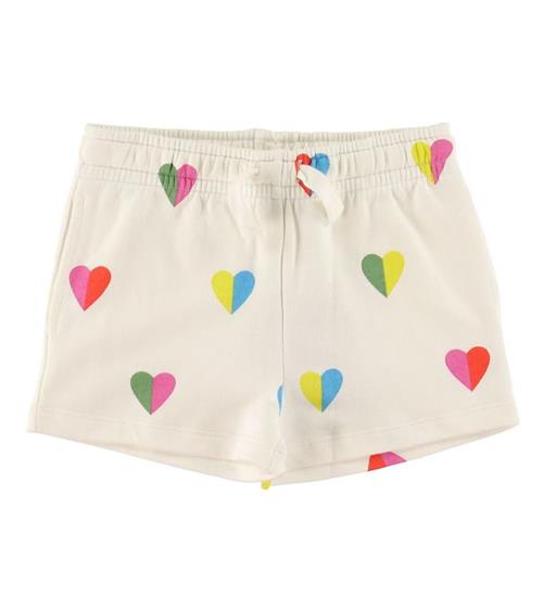 Stella McCartney Kids Sweatshorts - Hvid m. Hjerter