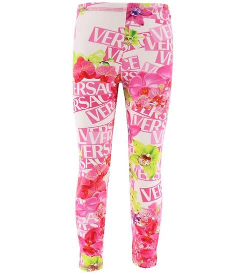 Se Versace Versace Leggings - Logo Orchid - Hvid/Rosablomstret ved KidsWorld