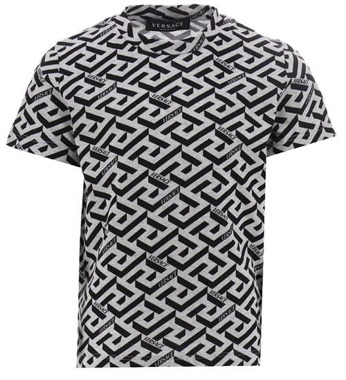 Se Versace T-shirt - La Greca - GrÃ¥meleret/Sort ved KidsWorld