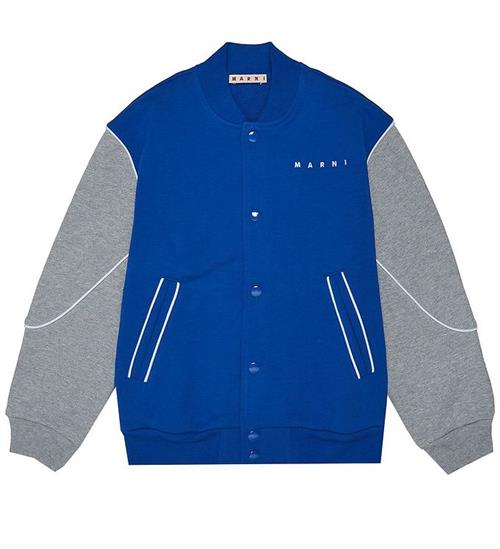 Marni Cardigan - BlÃ¥/GrÃ¥meleret m. Print