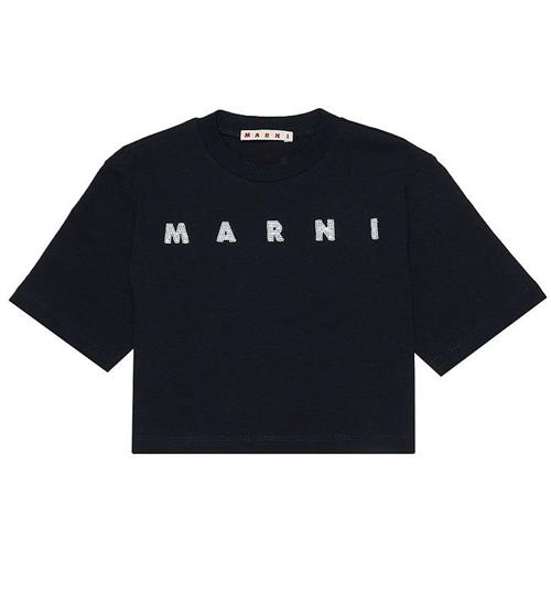 Marni Marni T-Shirt - Cropped - Sort m. Pailletter