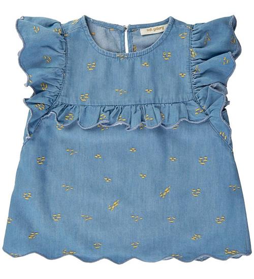 Se Soft Gallery Soft Gallery Top - SgFlorin - Chambray - Blue Denim ved KidsWorld