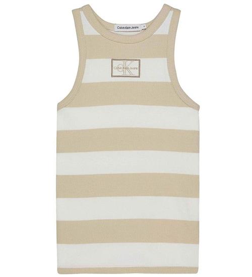 Se Calvin Klein Calvin Klein Tanktop - Rib - Bright White/Classic Beige ved KidsWorld