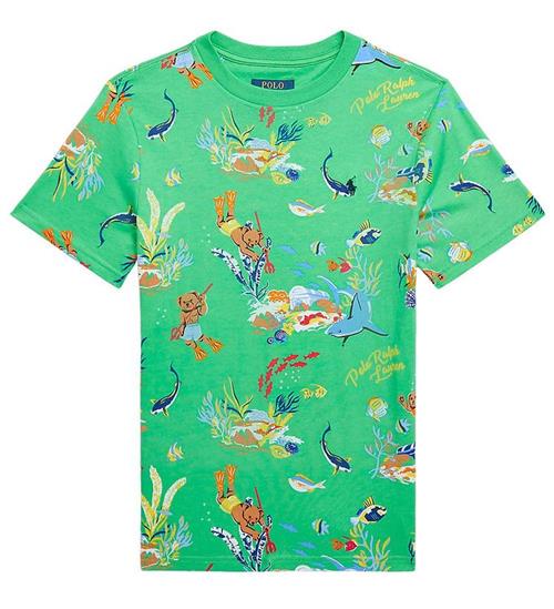 Se Polo Ralph Lauren Polo Ralph Lauren T-shirt - Classics II - GrÃ¸n m. Print ved KidsWorld