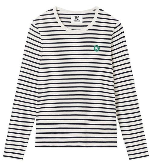 Se Wood Wood Bluse - Moa - Off-White/Navy Stripes ved KidsWorld