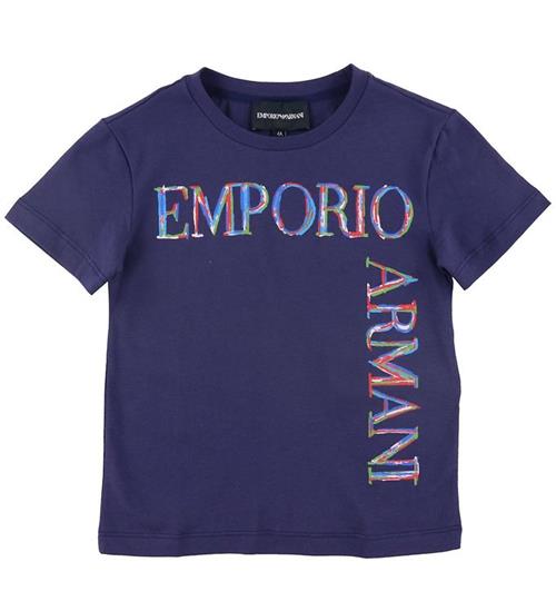 Se Emporio Armani Emporio Armani T-shirt - Blu Mora m. Print ved KidsWorld