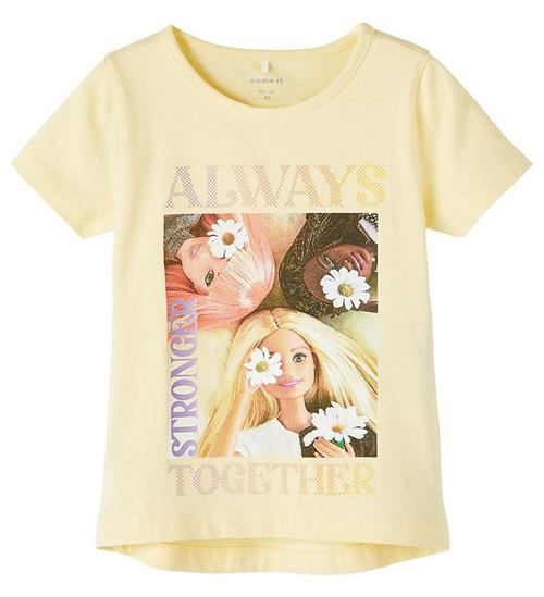 Se Name It Name It T-shirt - NmfAbeline Barbie - Double Cream ved KidsWorld