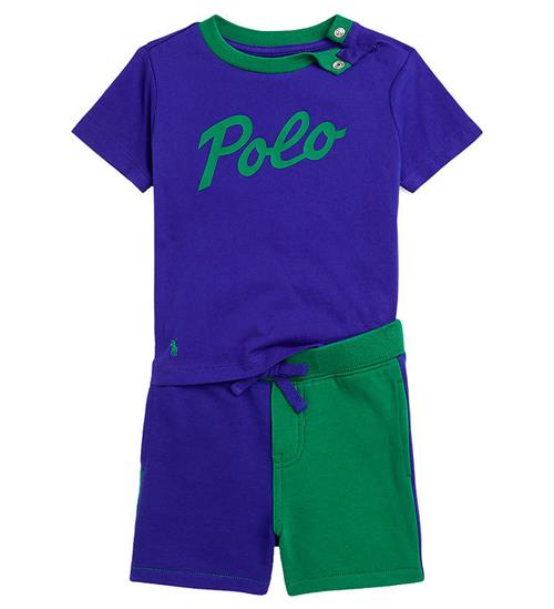 Se Polo Ralph Lauren Polo Ralph Lauren T-shirt/Sweatshorts - Classics - BlÃ¥/GrÃ¸n ved KidsWorld