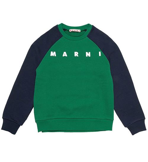 Se Marni Marni Sweatshirt - GrÃ¸n/Navy ved KidsWorld