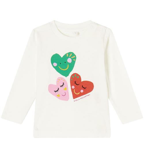 Se Stella McCartney Kids Bluse - Off White m. Hjerter ved KidsWorld