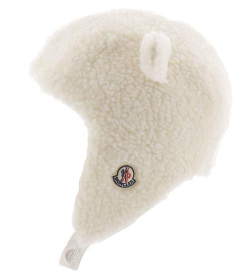 Se Moncler Hue - Teddyfleece - Off White m. Ã?rer ved KidsWorld