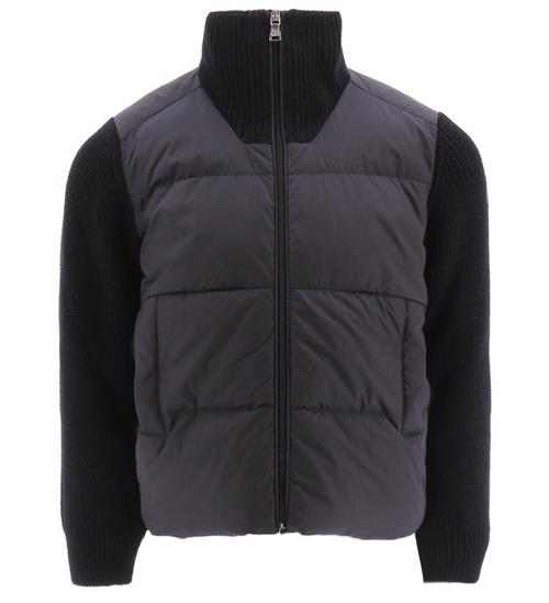 Se Moncler Moncler Cardigan - Uld/Dun - Dark Navy ved KidsWorld