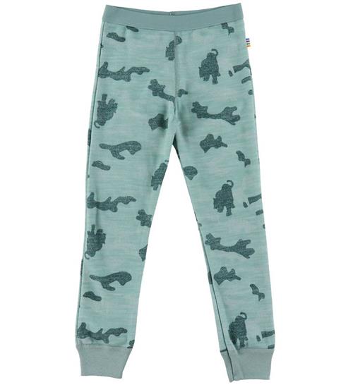 Se Joha Leggings - Uld/Bambus - GrÃ¸n Aop ved KidsWorld