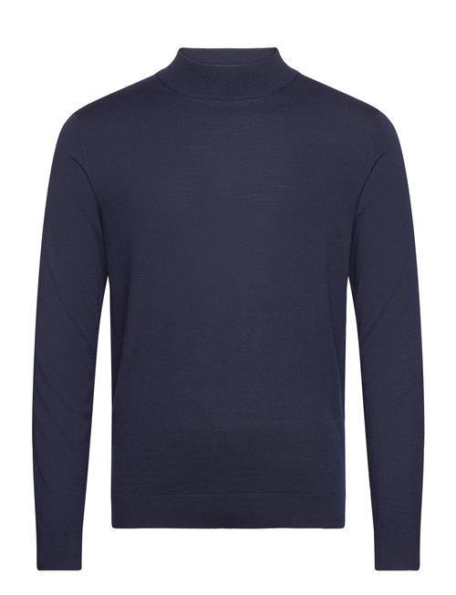 Slhtown Merino Coolmax Knit Mock B Noos Selected Navy