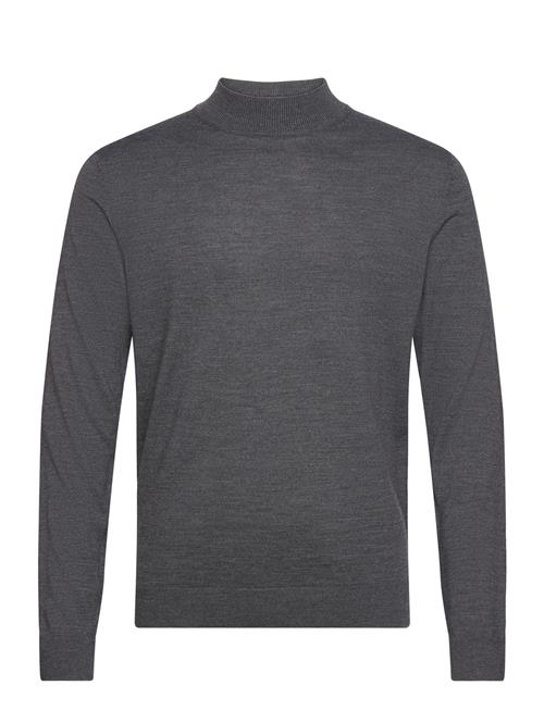 Slhtown Merino Coolmax Knit Mock B Noos Selected Grey