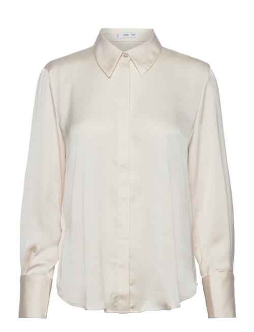 Mango Satin Finish Flowy Shirt Mango White