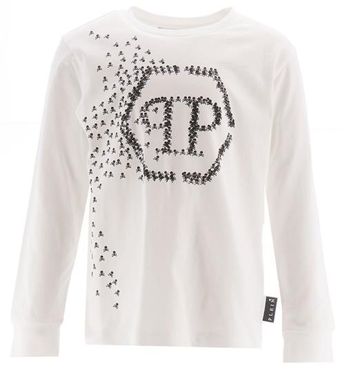 Se Philipp Plein Bluse - Optical White m. Print ved KidsWorld