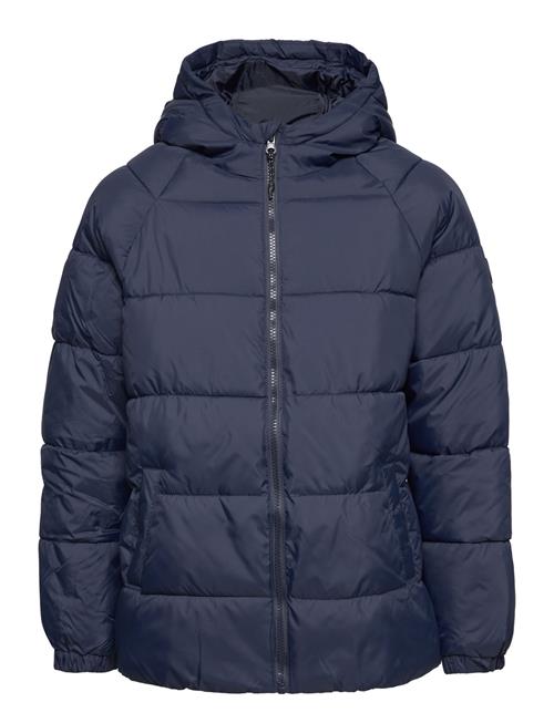 Se Mango Hood Quilted Coat Mango Navy ved Booztlet