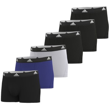 adidas 6P Active Flex Cotton Trunks Sort/Blå bomuld Medium Herre