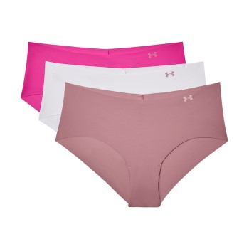 Under Armour Trusser 3P Pure Stretch Hipster 1325 Rosa/Hvid Large Dame