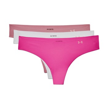 Under Armour Trusser 3P Pure Stretch Thong Rosa/Hvid Large Dame