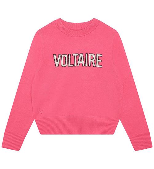 Zadig & Voltaire Bluse - Uld - Raspberry m. Tekst