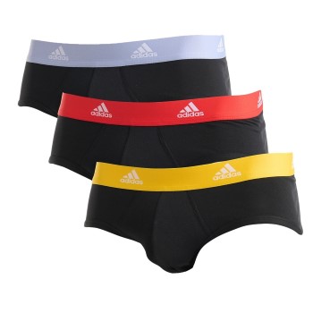 adidas 3P Active Flex Cotton Brief Sort/Gul bomuld Small Herre