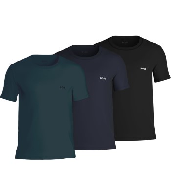 Se BOSS 3P Classic Cotton Solid T-Shirt Sort/Grøn bomuld Medium Herre ved Timarco