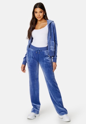 Se Juicy Couture Del Ray Classic Velour Pant Grey Blue L ved Bubbleroom