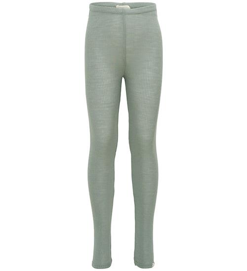 Se Minimalisma Minimalisma Leggings - Rib - Uld - Arona - Dusty Sage ved KidsWorld