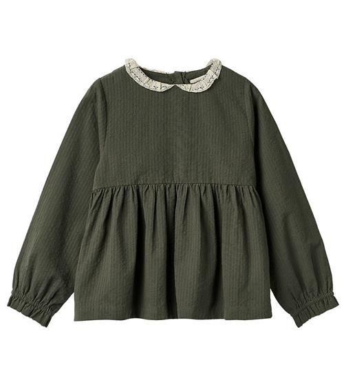 Se Wheat Wheat Bluse - Kathrin - Black Coal ved KidsWorld