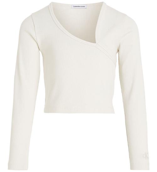 Calvin Klein Bluse - Cropped - Rib - Ivory