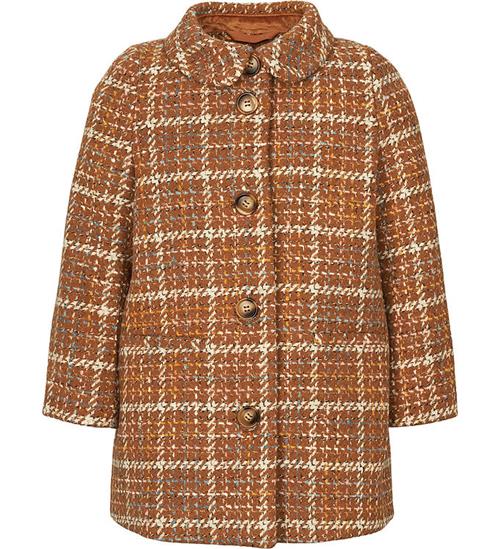 MarMar MarMar Frakke - Polyester/Uld - Olive - Caramel Check