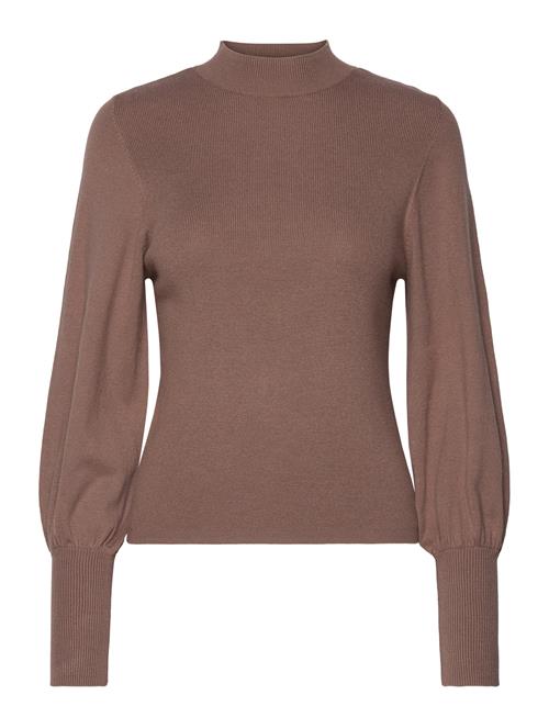 Se Vero Moda Vmhollykarispuff Ls Highnk Pullov Ga Boo Vero Moda Brown ved Booztlet