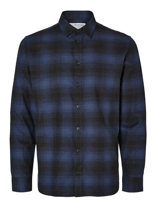 Slhslimowen-Flannel Shirt Ls Noos Selected Blue