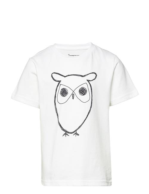 Knowledge Cotton Apparel Big Owl T-Shirt - Gots/Vegan Knowledge Cotton Apparel White