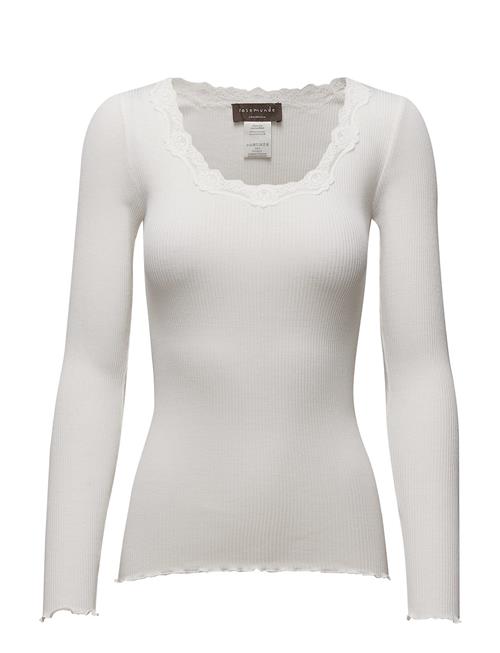 Rosemunde Rwbabette Ls U-Neck Lace T-Shirt Rosemunde White