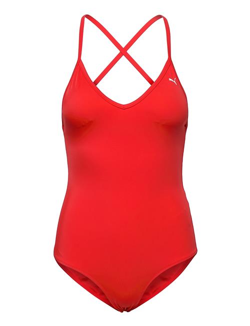 Puma Swim Puma Swim Women V-Neck Crossback Swimsuit 1P Puma Swim Red