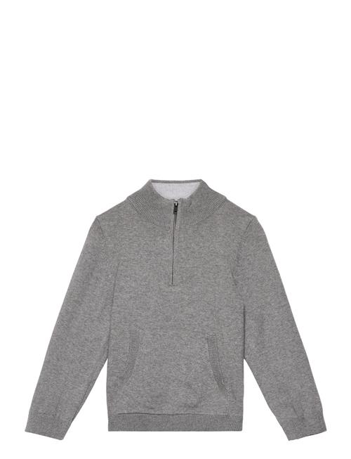 Mango Zip Knit Sweater Mango Grey