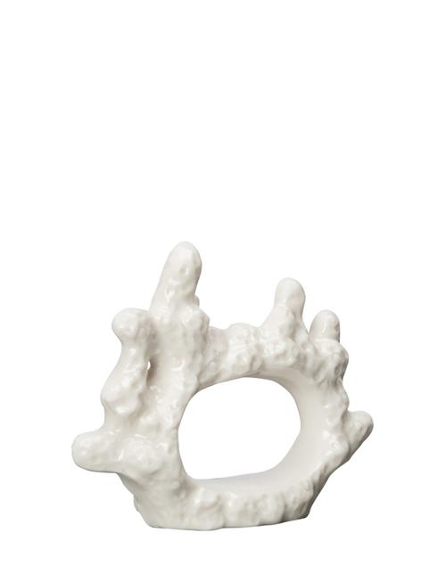 Byon Napkin Ring Coral Byon White