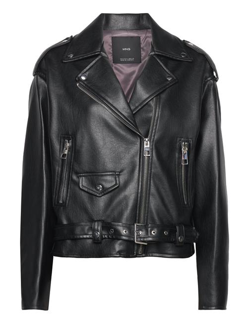 Mango Over D Leather-Effect Jacket Mango Black