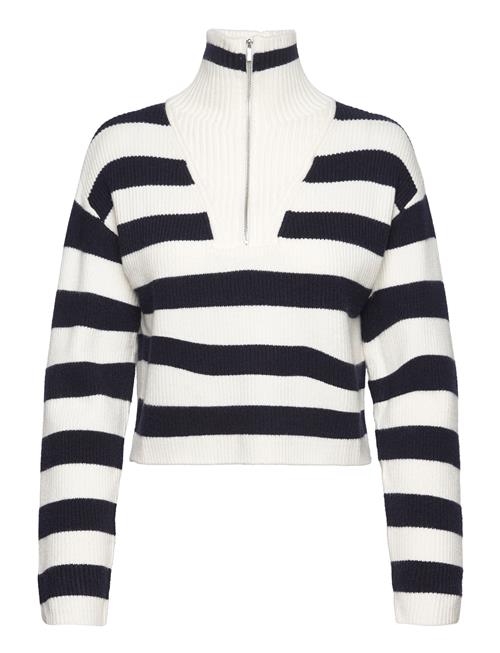 Mango Striped Sweater With Zip Mango Black