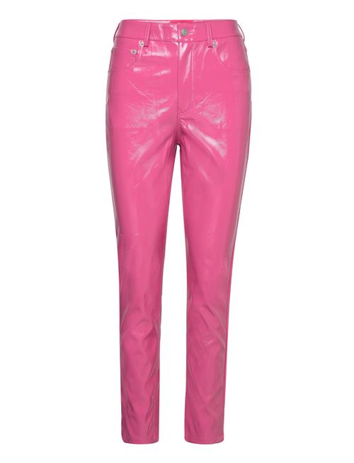 Se JJXX Jxberlin Slim Hw Faux Leat Pants Noos JJXX Pink ved Booztlet