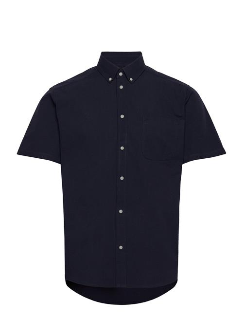 Les Deux Louis Seersucker Ss Shirt Les Deux Navy