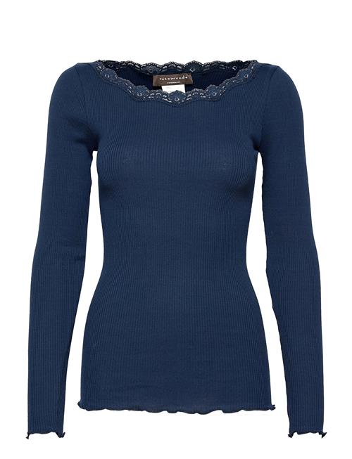 Se Rosemunde Organic T-Shirt W/Lace Rosemunde Navy ved Booztlet