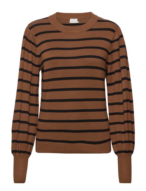 Se Kaffe Kamala Stripe Knit Pullover Kaffe Brown ved Booztlet