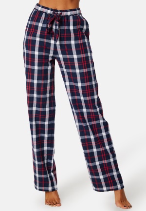 Se BUBBLEROOM Naya Flannel Pants Dark blue / Checked 38 ved Bubbleroom