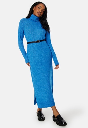 Pieces Juliana LS Rollneck Knit Dress French Blue L