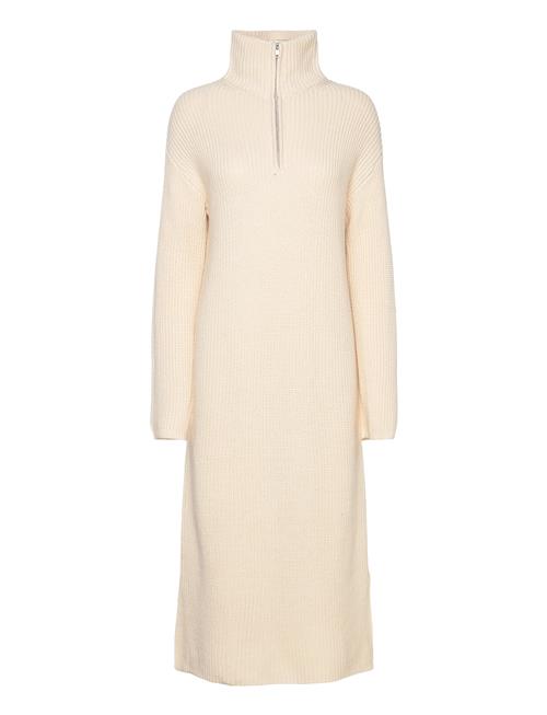 Slfbloomie Ls Knit Dress Half Zip Selected Cream